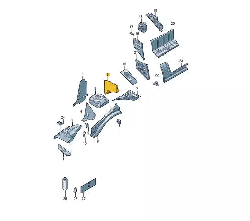 NEW VOLKSWAGEN CRAFTER SZ LEFT REAR CLOSING ELEMENT 2N0805149