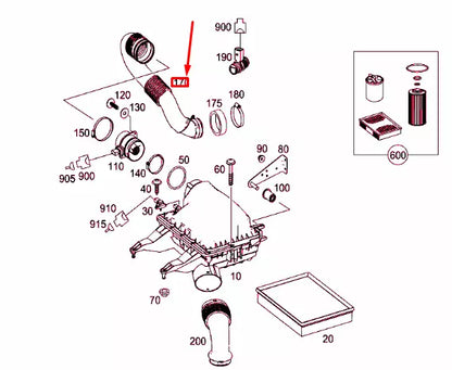 NEW MERCEDES-BENZ SPRINTER 906 CLEAN AIR DUCT LINE A9065282224 ORIGINAL