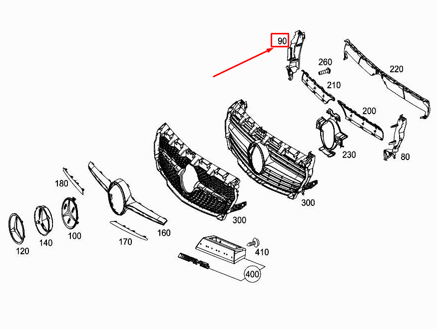 new mercedes-benz cla coupe c117 right air deflection slat a1178881000 original