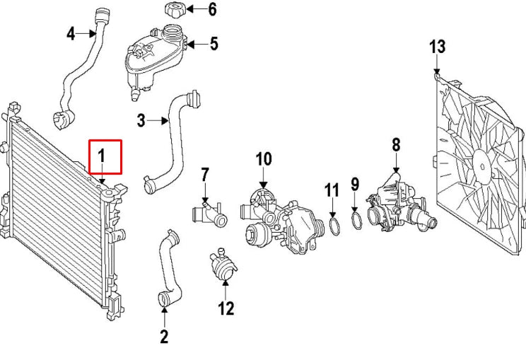 NEW MERCEDES BENZ GLA X156 ENGINE WATER COOLING RADIATOR A2465001403 ORIGINAL