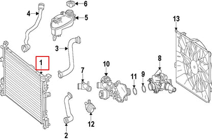 NEW MERCEDES BENZ GLA X156 ENGINE WATER COOLING RADIATOR A2465001403 ORIGINAL