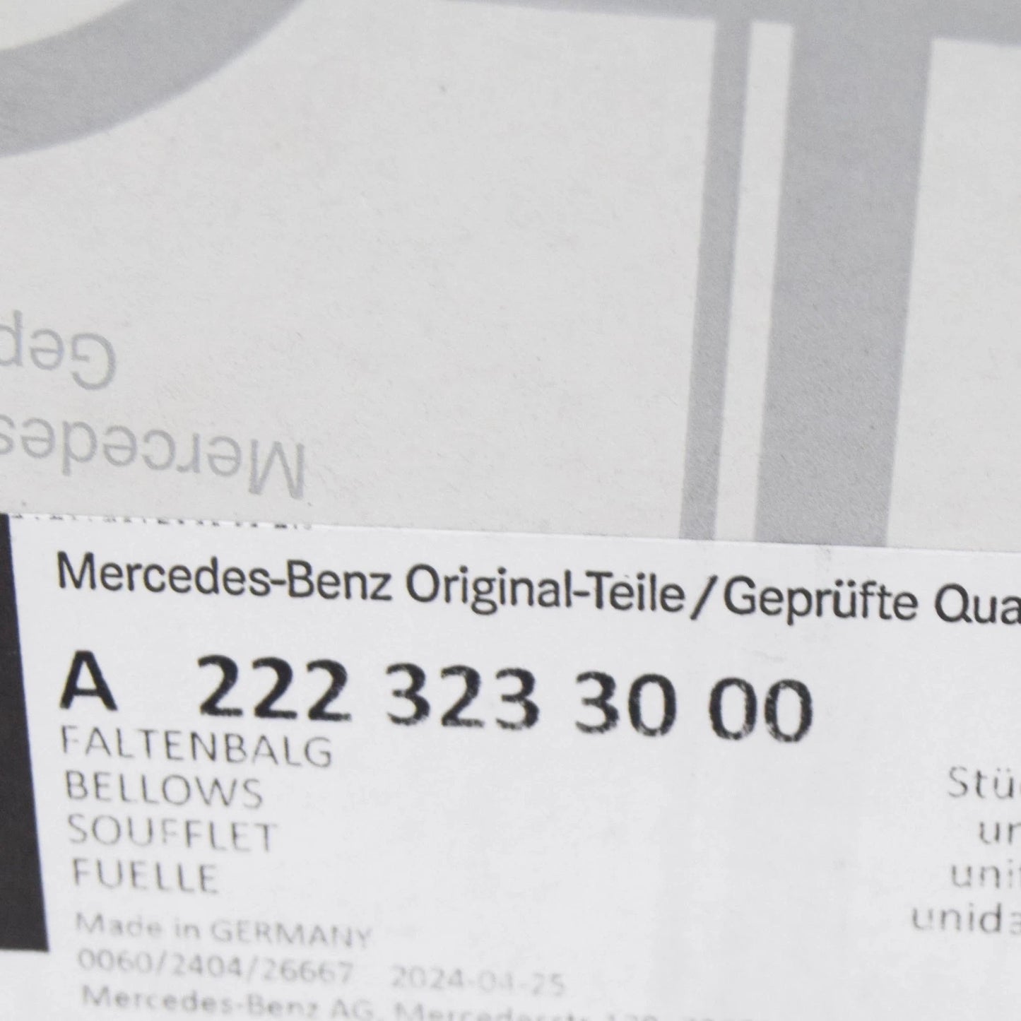 NEW MB S W222 REAR SPRING STRUT BELLOWS REPAIR KIT A2223233000 ORIGINAL