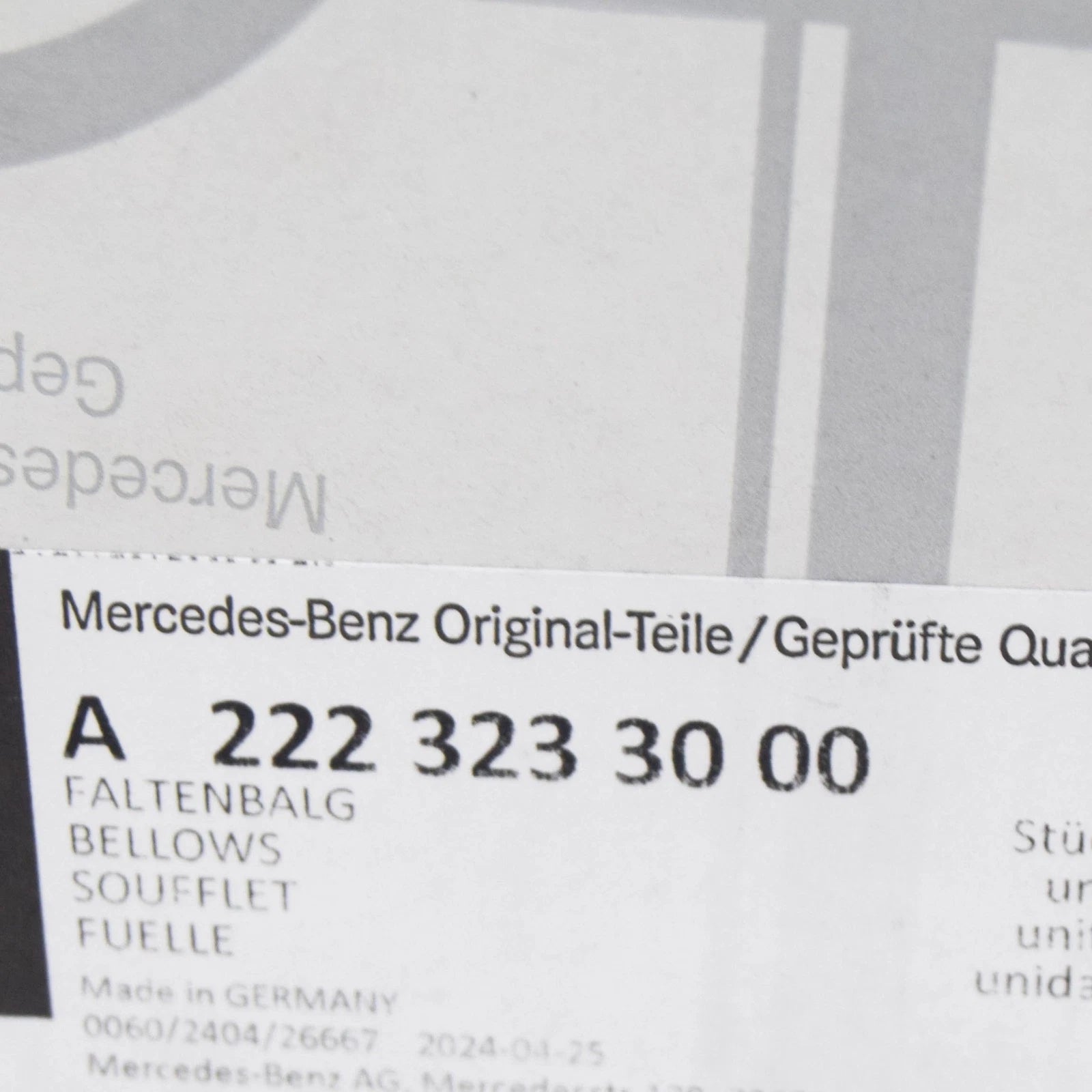 NEW MB S W222 REAR SPRING STRUT BELLOWS REPAIR KIT A2223233000 ORIGINAL