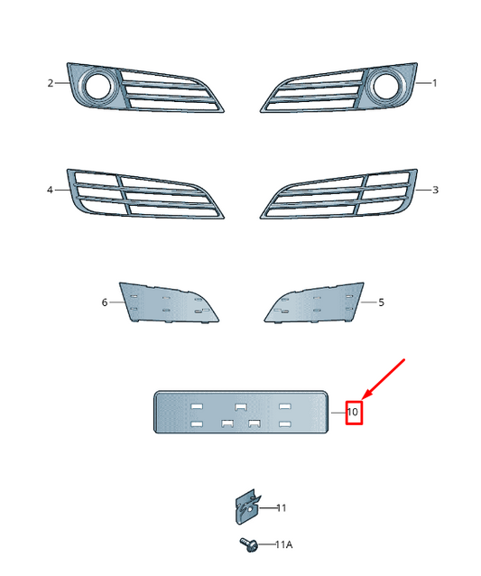 new audi a8 4h front bumper license plate holder 4h0807285n1rr original