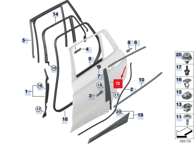 new bmw x2 f39 rear left door column b cover 51357420849 7420849 original