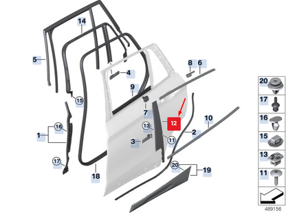 new bmw x2 f39 rear left door column b cover 51357420849 7420849 original