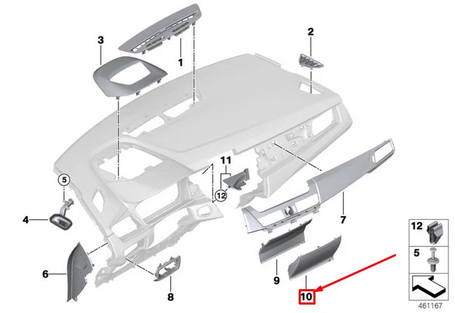 NEW BMW 2 ACTIVE TOURER F45 CENTERSTACK PANEL COVER 51459365090 9365090 ORIGINAL