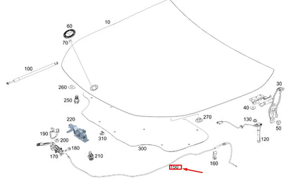NEW MERCEDES-BENZ GLB X247 FRONT HOOD RELEASE CABLE LHD A1778803200 ORIGINAL