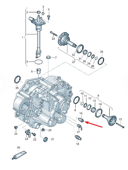 NEW VOLKSWAGEN PASSAT B7 MANUAL GEARBOX LOCATING SCREW 02M301241C ORIGINAL