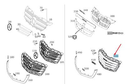 NEW MERCEDES-BENZ SPRINTER W906 RADIATOR GRILLE A90688009859051 ORIGINAL