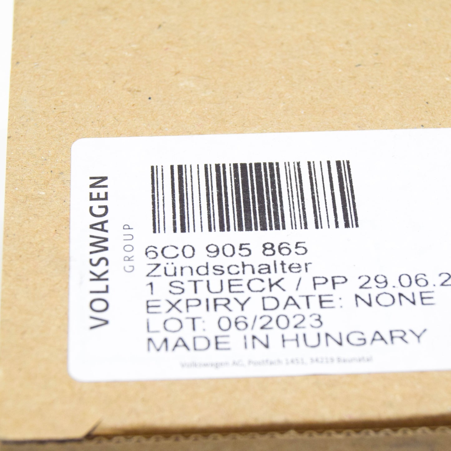 NEW VW POLO 6C IGNITION / STARTER SWITCH 6C0905865 ORIGINAL