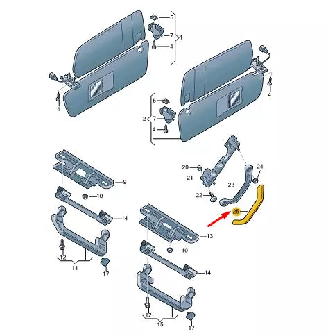 NEW VW TOUAREG 7P MK2 A-PILLAR GRAB HANDLE COVER CAP 7P685822582V