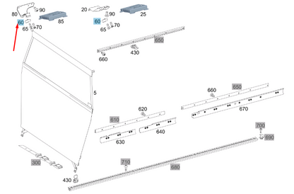NEW MB VITO W447 LEFT LOAD PROTECTION NET BRACKET A63986807147H52 ORIGINAL