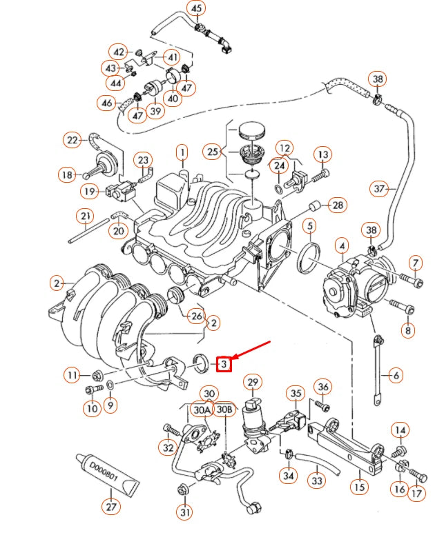 NEW AUDI A3 8L ENGINE INTAKE MANIFOLD GASKET 06A133398F ORIGINAL