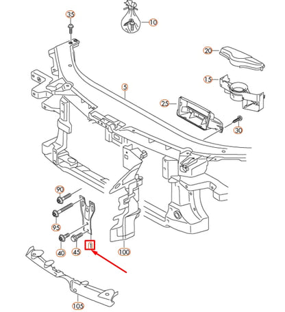 NEW VOLKSWAGEN CC FRONT CENTRE LOCK CARRIER SUPPORT 3AA805569 ORIGINAL