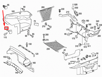 NEW MB SL R230 LUGGAGE COMPARTMENT TRIM RIGHT COVER A23069308179C75 ORIGINAL