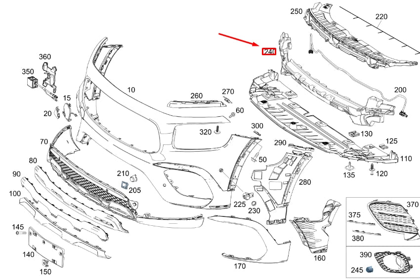 NEW MB GLB X247 FRONT BUMPER CENTRAL IMPACT ABSORBER A2478802600 ORIGINAL