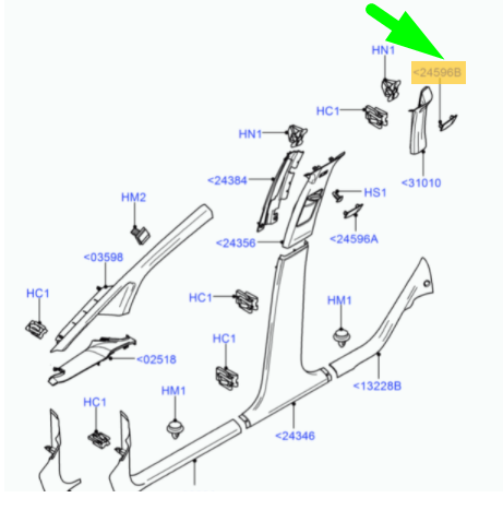 new ford c-max mk1 rear right pillar plug 1312849 3m51-r406a74-ac34x1 original