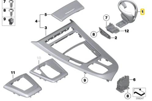 NEW BMW Z4 ROADSTER E89 FRONT CENTER CONSOLE CUP HOLDER LHD 51169173501 ORIGINAL