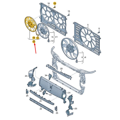 NEW AUDI Q5 FY RIGHT RADIATOR FAN WITH CONTROL UNIT 80A959455F ORIGINAL