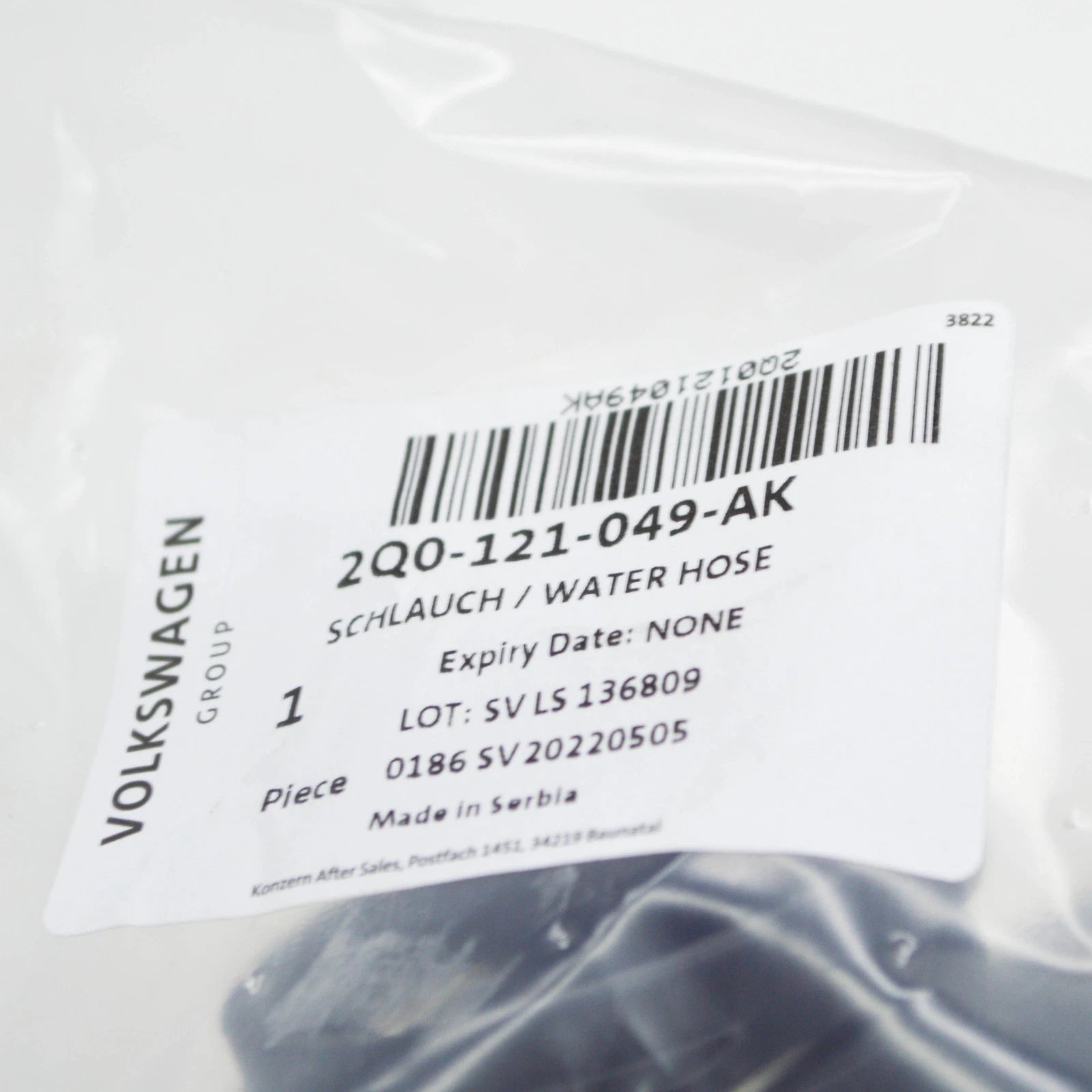 NEW AUDI A1 SPORTBACK GB RIGHT WATER COOLANT RADIATOR HOSE 2Q0121049AK