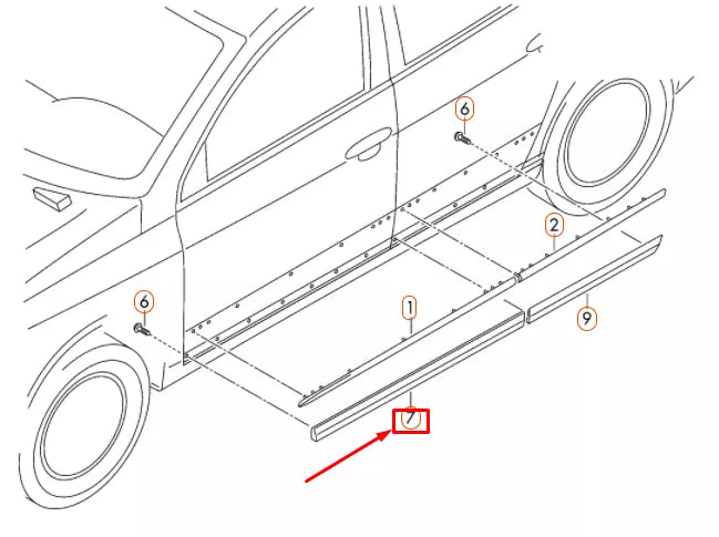 NEW VOLKSWAGEN PASSAT B6 FRONT LEFT DOOR LOWER MOLDING 3C0854939A9B9 ORIGINAL