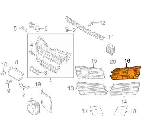 NEW AUDI A7 4G FRONT BUMPER LEFT AIR VENT GRILLE 4G8807647J9B9