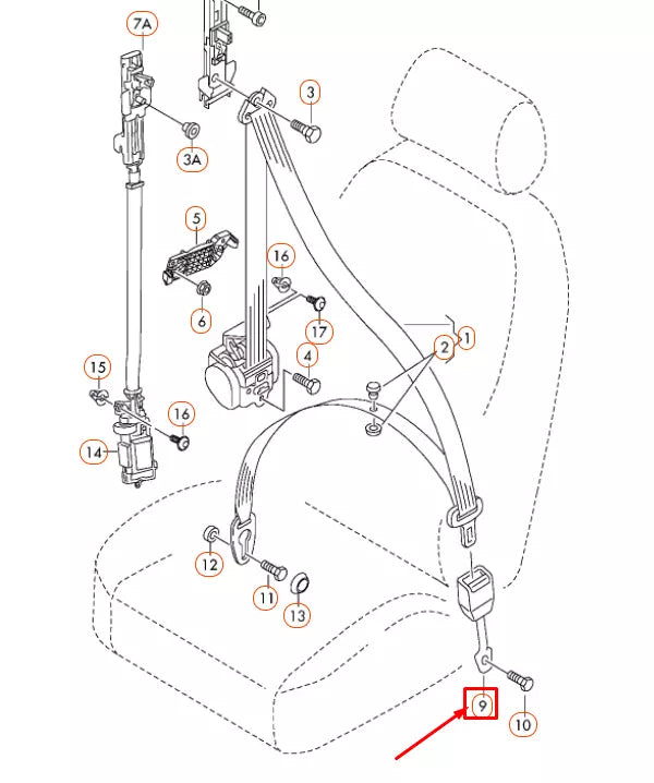 NEW AUDI A6 C6 FRONT LEFT SEAT BELT LATCH 4F0857755E01C ORIGINAL