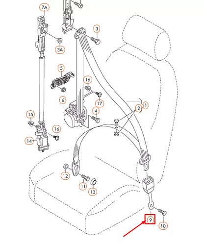 NEW AUDI A6 C6 FRONT LEFT SEAT BELT LATCH 4F0857755E01C ORIGINAL