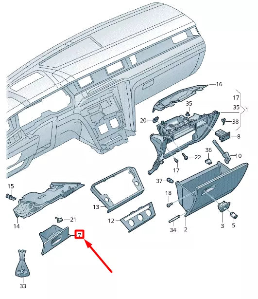 NEW VW ARTEON 3H7 FRONT DRIVERS STORAGE COMPARTMENT RHD 3G2857922C5DC