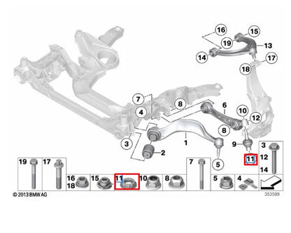 NEW BMW 5 GRAN TURISMO F07 FRONT AXLE WISHBONE NUT 31106780613 ORIGINAL