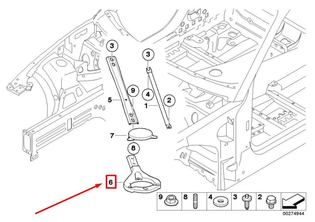 NEW BMW 3 COUPE E92 RIGHT STRUT TOWER MOUNTING RING 8055092 51618055092 ORIGINAL
