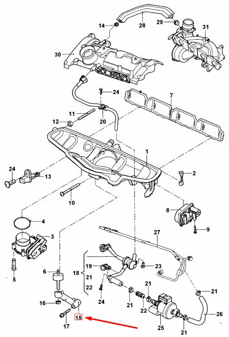 NEW AUDI A6 AVANT C6 MANIFOLD SUPPORT BRACKET 06F129723F ORIGINAL