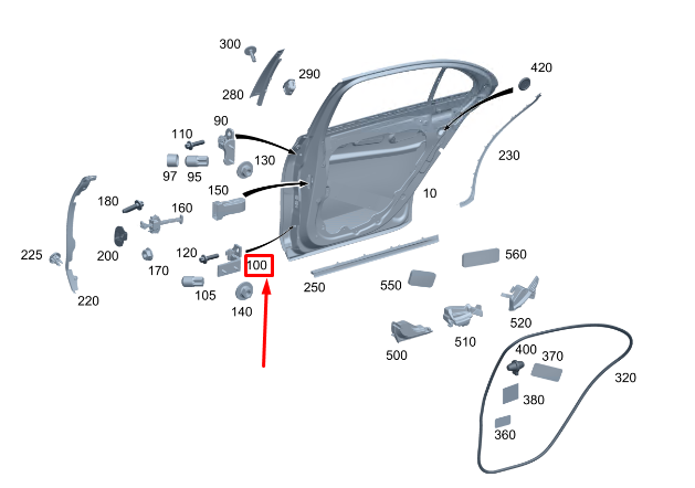 new mercedes-benz s w223 rear right lower door hinge a2237303010 original