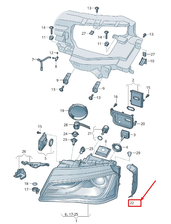 NEW AUDI A8 4H FRONT RIGHT HEADLIGHT SEALING FRAME 4H0941192