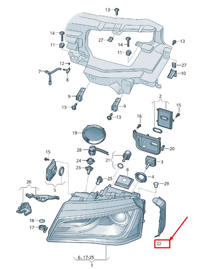 NEW AUDI A8 4H FRONT RIGHT HEADLIGHT SEALING FRAME 4H0941192