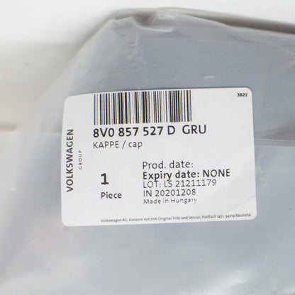 NEW AUDI A3 8V FRONT LEFT DOOR MIRROR CAP 8V0857527DGRU ORIGINAL