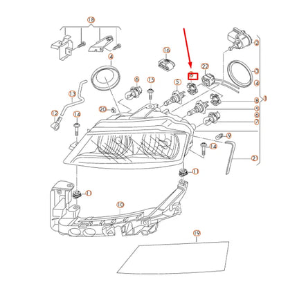 NEW VW TOUAREG 7P H7 BULB RETAINING BRACKET 5M0941160A