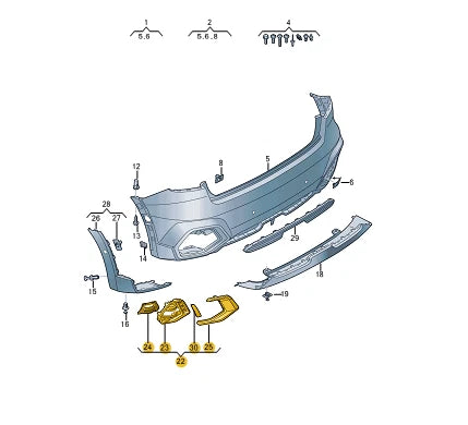 NEW AUDI A1 SPORTBACK GBA REAR BUMPER RIGHT GRILLE 82A807672E16P ORIGINAL