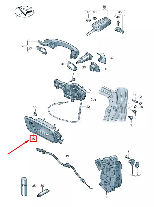 NEW VW TOURAN 5T FRONT RIGHT INNER DOOR OPENING HANDLE RHD 5TC837114EADQ