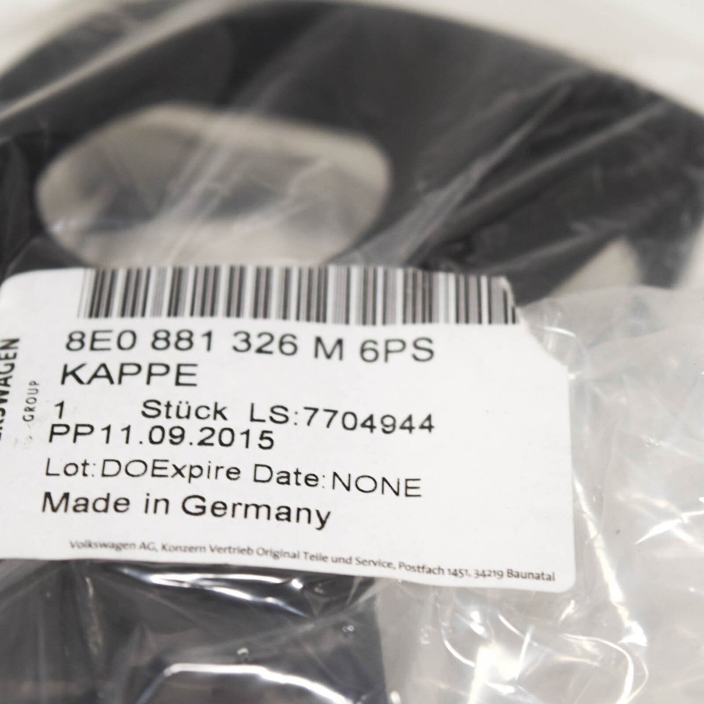 NEW AUDI R8 MK1 BUCKET SEAT COVER CAP RIGHT OUTER FRONT 8E0881326M6PS ORIGINAL