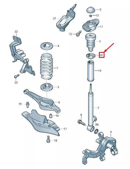 NEW VW SHARAN 7N SHOCK ABSORBER THRUST RING 5Q0513167A