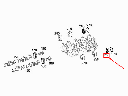 NEW MERCEDES-BENZ GLE W167 SHAFT BALL BEARING A6519810025 ORIGINAL