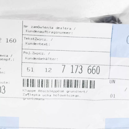 NEW BMW 3 E46 REAR BUMPER TOW HOOK EYE COVER 51127173660 2003 ORIGINAL