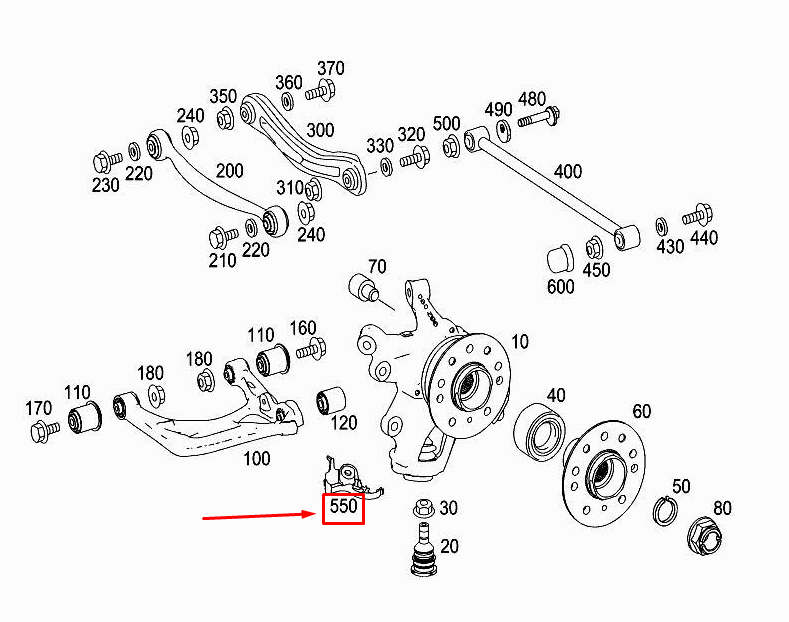 new mercedes-benz r w251 left wheel carrier bracket a1644231323 original