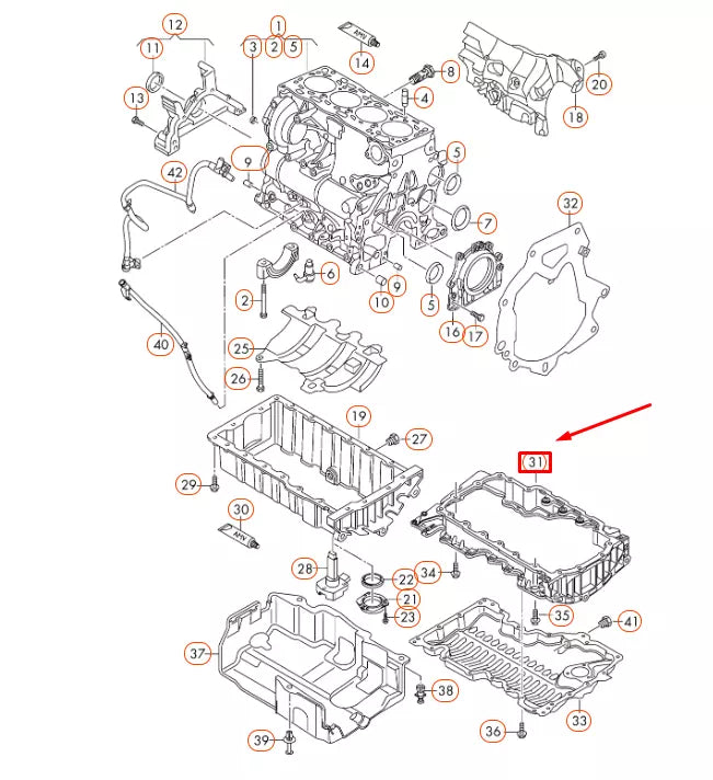 NEW AUDI A3 8V OIL SUMP UPPER PART 04L103603H ORIGINAL