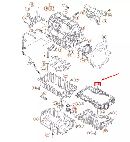 NEW AUDI A3 8V OIL SUMP UPPER PART 04L103603H ORIGINAL