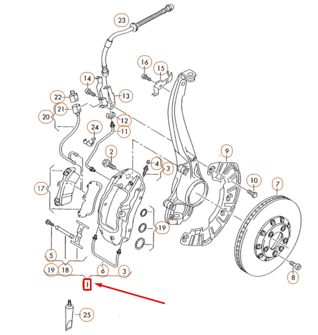 NEW AUDI Q7 4L FRONT RIGHT BRAKE CALIPER 7L6615150 ORIGINAL