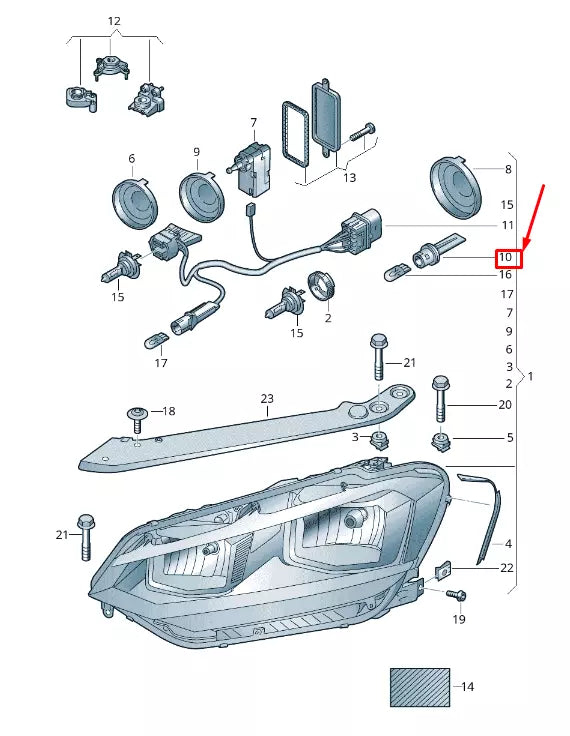 NEW VW TOURAN 5T DAY DRIVING LIGHTS BULB CARRIER 5TA941953