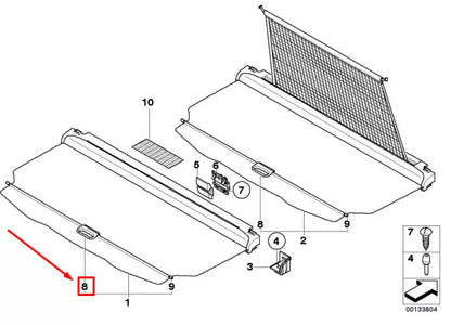 NEW BMW X3 E83 CARGO COMPARTMENT HANDLE 51473419534 3419534 ORIGINAL